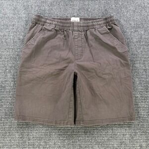 Pact Organic Cotton Elastic Waist Drawstring Shorts Men Medium Athletic Gym Grey